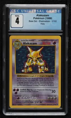 Alakazam Holo Shadowless Pokemon Base Set CGC 4 1999 - Image 1