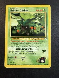 Pokemon TCG Erika's Oddish Gym Heroes 47/132 Regular Unlimited Uncommon - Image 1