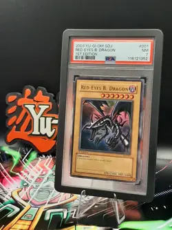 Yu-Gi-Oh! 2003 Red-Eyes B. Dragon SDJ-001 PSA 7 1st Ed - Image 1