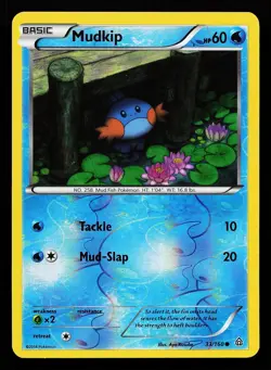Mudkip 33/160 Reverse Holo Common Primal Clash Pokemon Card - Image 1