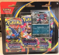 Pokemon Mega Evolution Phantasmal Flames Triple Blister Pack Weavile - Image 1