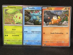 Pokemon TCG TEPIG CHIKORITA TOTODILE Ascended Heroes Cosmos Holo DeluxePin Promo - Image 1