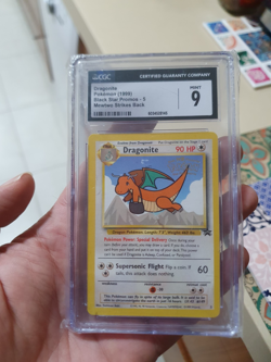 1999 Pokemon Movie Promo Dragonite #5 Black Star Promo CGC 9 MINT WotC - Image 1
