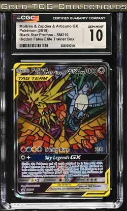 CGC 10 ⭐ Pokemon Stained Glass Birds SM210 Hidden Fates ETB Promo - Image 1