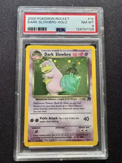 Dark Slowbro 12/82 Team Rocket Holo English PSA Graded 8 Pokemon TCG - Image 1