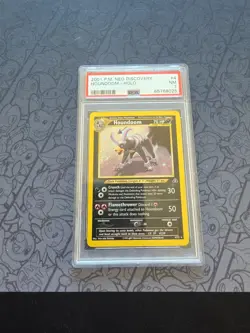 Pokemon: Houndoom #4/75 Holo Rare Neo Discovery 2001 Vintage - PSA 7 - SWIRL! - Image 1
