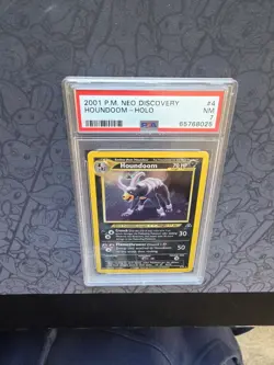 Pokemon: Houndoom #4/75 Holo Rare Neo Discovery 2001 Vintage - PSA 7 - SWIRL! - Image 4