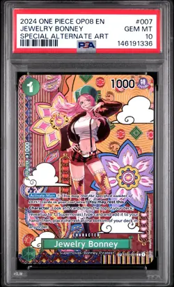 2024 ONE PIECE OP08-TWO LEGENDS #007 JEWELRY BONNEY SPECIAL ALTERNATE ART PSA 10 - Image 1