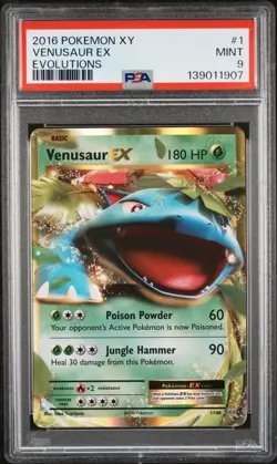 PSA 9 VENUSAUR 1 EX XY EVOLUTIONS 2016 POKEMON MJ - Image 1