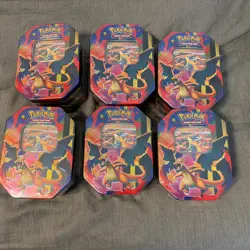 Pokemon TCG - Mega Charizard Y Ex Tin - NEW SEALED Lot of 6 - Image 1
