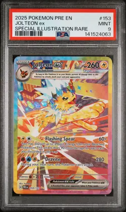 2025 POKEMON PRE EN-PRISMATIC EVOLUTIONS #153 JOLTEON EX PSA 9 - Image 1