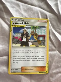 Pokemon Guzma & Hala Trainer Supporter TAG TEAM Cosmic Eclipse Uncommon 193/236 - Image 1