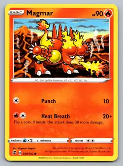 Pokemon TCG SWSH02: Rebel Clash Magmar 029/192 - Image 1