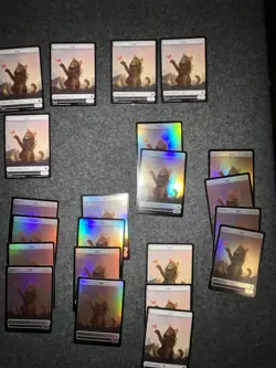 MTG Foundation Cat Token Lot 27 card lot 17 Foil 10 Non - Image 2