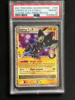 Luxray GL LV.X 109/111 Celebrations Classic Collection Holo Pokemon Card PSA 10 - Image 1