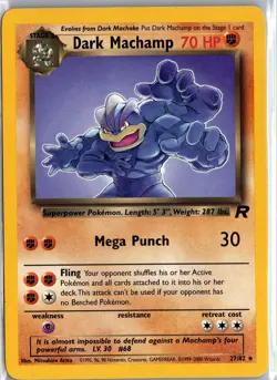 Dark Machamp Basic Rare - Team Rocket 27/82 - Pokemon Card WOTC MP - Image 1