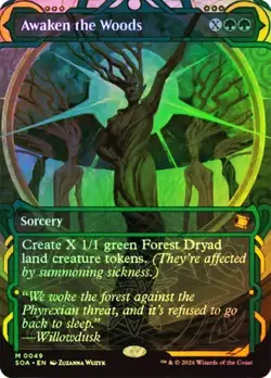 Awaken the Woods Foil Borderless Secrets of Strixhaven NM MTG - Image 1