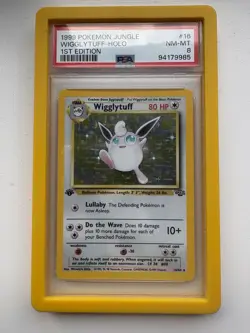 1999 Pokemon Jungle Wigglytuff Holo PSA 8 Mint First 1st Edition Rare Card No 16 - Image 1