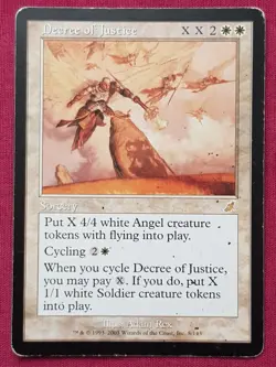 Magic The Gathering SCOURGE DECREE OF JUSTICE white card MTG - Image 1