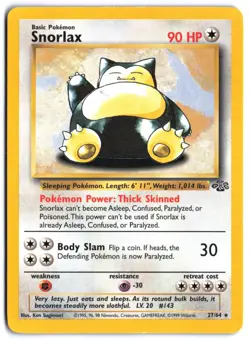 Snorlax (27) 27/64 - Jungle Unlimited Damaged Pokemon TCG - Image 1