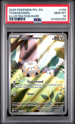 2025 POKEMON PFL EN-PHANTASMAL FLAMES ILLUSTRATION RARE #104 TOGEDEMARU PSA 10 - Image 1