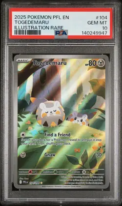 2025 POKEMON PFL EN-PHANTASMAL FLAMES ILLUSTRATION RARE #104 TOGEDEMARU PSA 10 - Image 1