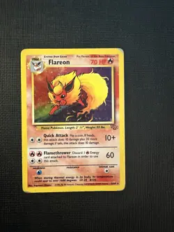 Pokemon TCG Flareon Jungle 3/64 Holo Unlimited Holo Rare Vintage 1999 Card DMG - Image 1