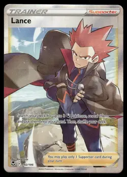 Pokemon Cards Lance 192/195 Silver Tempest Ultra Rare NM - Image 1