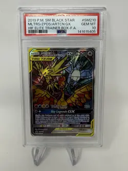 2019 POKEMON SM BLACK STAR PROMO FULL ART/MOLTRES & ZAPDOS & ARTICUNO GX PSA 10 - Image 1