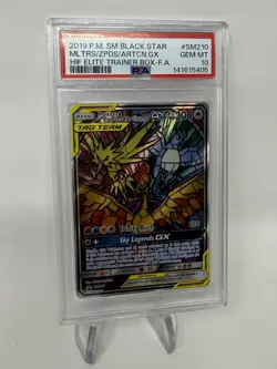2019 POKEMON SM BLACK STAR PROMO FULL ART/MOLTRES & ZAPDOS & ARTICUNO GX PSA 10 - Image 2