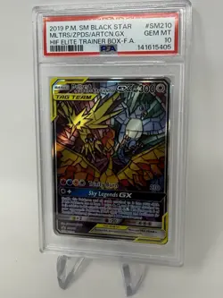 2019 POKEMON SM BLACK STAR PROMO FULL ART/MOLTRES & ZAPDOS & ARTICUNO GX PSA 10 - Image 3