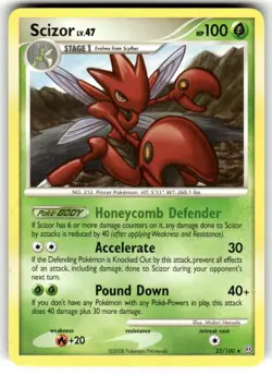 Scizor Pokemon TCG Stormfront Non-Holo Rare Card #25/100 NM - Image 1