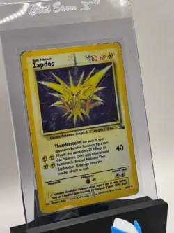 1999 Pokemon TCG Fossil Set WOTC Zapdos Holo Rare 15/62 Vintage Card MP - PSA 1 - Image 4