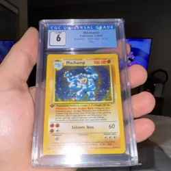 Wizards Pokemon TCG Machamp 8/102 Base Set 1st Edition Holo Rare CGC 6 100 HP - Image 1
