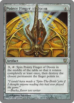 Pointy Finger of Doom Unhinged NM Artifact Rare MAGIC GATHERING CARD ABUGames - Image 1