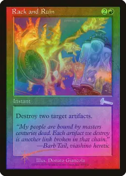 Rack and Ruin FOIL Urza's Legacy PLD Red Uncommon MAGIC MTG CARD ABUGames - Image 1