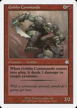 Goblin Commando Starter 1999 HEAVILY PLD Red Uncommon MAGIC MTG CARD ABUGames - Image 1