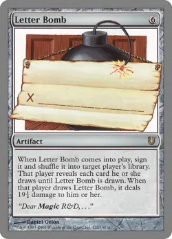 Letter Bomb Unhinged NM Artifact Rare MAGIC THE GATHERING MTG CARD ABUGames - Image 1