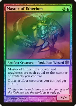 Master of Etherium FOIL Shards of Alara HEAVILY PLD Artifact Rare CARD ABUGames - Image 1