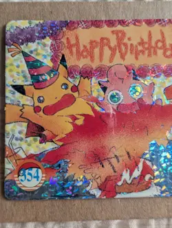 Rare Pokemon Charmander Prism Vending Machine Sticker Card Happy Birthday Holo - Image 5