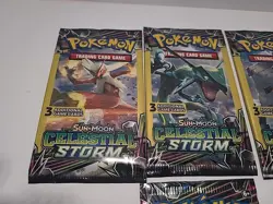 4x Pokemon Packs Celestial Storm Sun & Moon Mini Booster Pack Pokemon Rare 2018 - Image 3