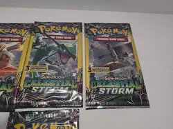 4x Pokemon Packs Celestial Storm Sun & Moon Mini Booster Pack Pokemon Rare 2018 - Image 5