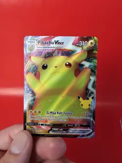 Pokemon Pikachu TCG VMAX SWSH062 Celebrations Full Art Black Star Promo NM - Image 3