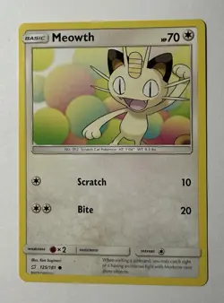 Pokemon TCG Meowth Sun & Moon - Team Up 125/181 Regular Common - Image 1