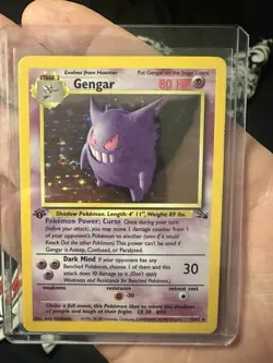 Gengar 5/62 Rare Fossil Holo 1st Edition Pokemon - Image 1