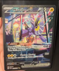 Pokemon Miraidon ex 244/198 SV01 Special Illustration Rare Holo 220 HP English - Image 1