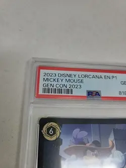 2023 Disney Lorcana En P1 Gen Con Mickey Mouse Musketeer Promo Card PSA 10 - Image 4