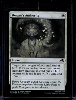 Regent's Authority FOIL Kamigawa: Neon Dynasty NM White Common MTG CARD - Image 1