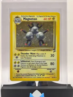 2000 Pokemon TCG Base Set 2 WOTC Magneton Holo Rare 9/130 Vintage Card LP - Image 2