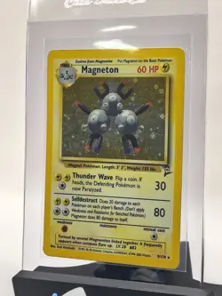 2000 Pokemon TCG Base Set 2 WOTC Magneton Holo Rare 9/130 Vintage Card LP - Image 3